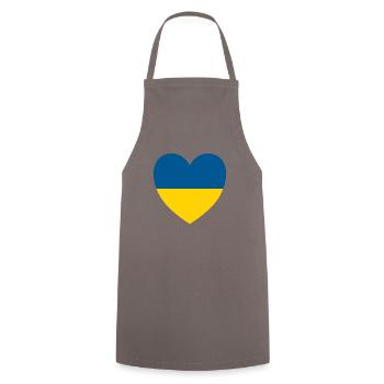 Ukraine heart love country homeland - Cooking Apron - grey - Front - AI Model Male 185 dark (185cm)