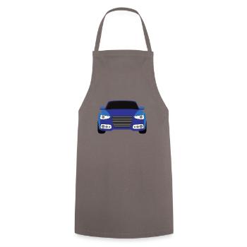 Conception graphique de voiture bleue - Tablier de cuisine - gris - Devant - AI Model Male 185 dark (185cm)