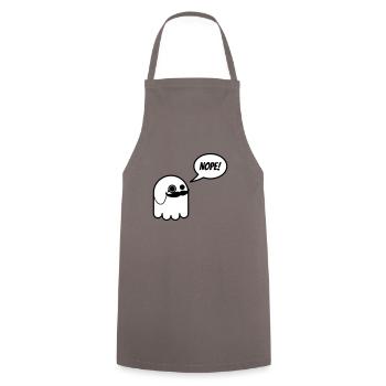 Sir ghost with mustache and monocle says nope - Cooking Apron - grey - Front - AI Model Male 185 dark (185cm)