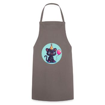 Bébé d’anniversaire de panthère - Tablier de cuisine - gris - Devant - AI Model Male 185 dark (185cm)