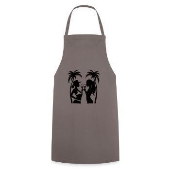 Girls Team Holiday Palms - Cooking Apron - grey - Front - AI Model Male 185 dark (185cm)