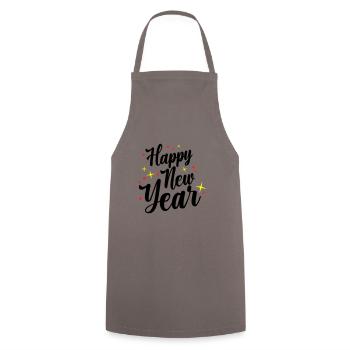 Happy New Year Silvester - Kochschürze - Grau - Vorne - AI Model Male 185 dark (185cm)