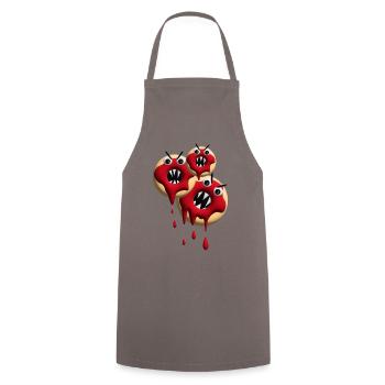 Drei Halloween Donuts sehr bissig. - Kochschürze - Grau - Vorne - AI Model Male 185 dark (185cm)