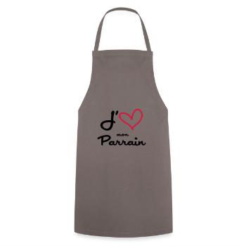 J'aime mon Parrain - Tablier de cuisine - gris - Devant - AI Model Male 185 dark (185cm)