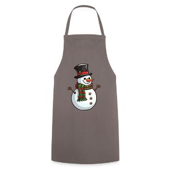 Schneemann Winter Weihnachten Schnee - Kochschürze - Grau - Vorne - AI Model Male 185 dark (185cm)