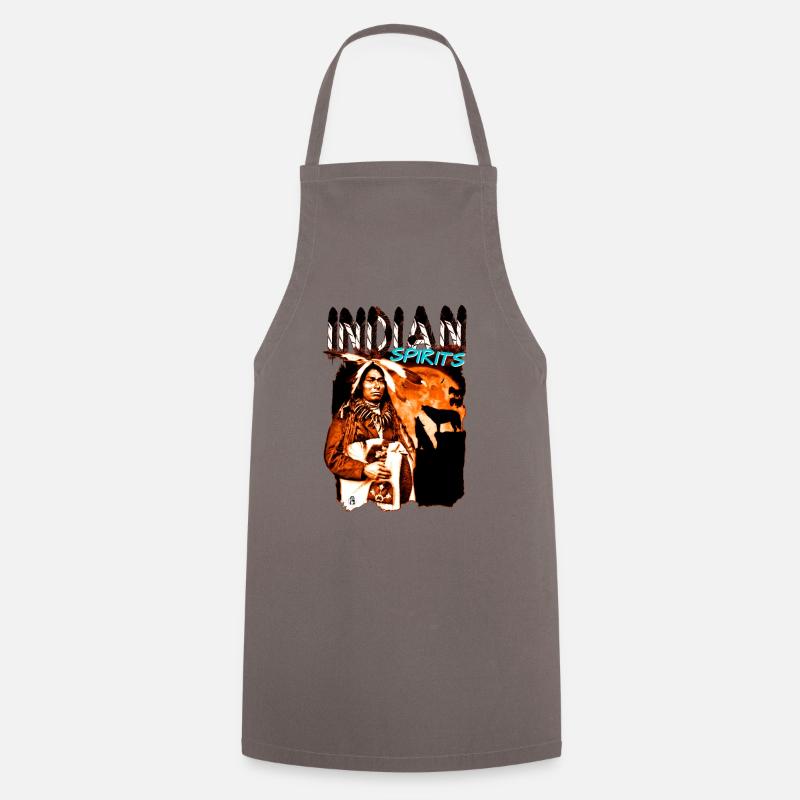 INDIAN SPIRITS 2 - Cooking Apron - grey