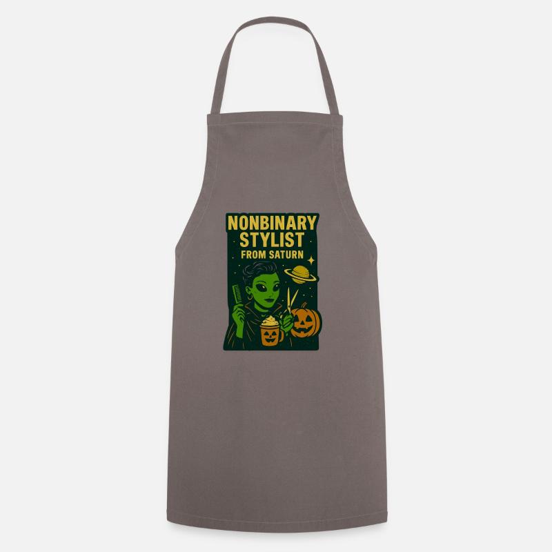 Nonbinary Stylist from Saturn Halloween - Cooking Apron - grey