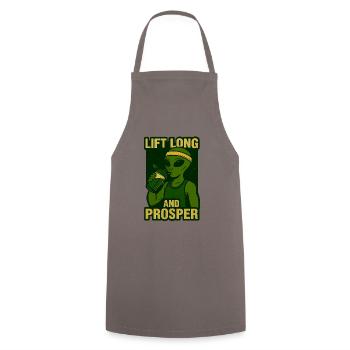 Alien Gym T-Shirt – Lift Long und Prosper - Kochschürze - Grau - Vorne - AI Model Male 185 dark (185cm)