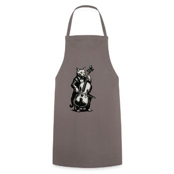 Violoncelliste chat en smoking - Tablier de cuisine - gris - Devant - AI Model Male 185 dark (185cm)
