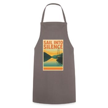 Sail into Silence - Cooking Apron - grey - Front - AI Model Male 185 dark (185cm)