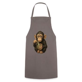 Prankster Ape Grenade (russisches Armeelogo 2026) - Kochschürze - Grau - Vorne - AI Model Male 185 dark (185cm)
