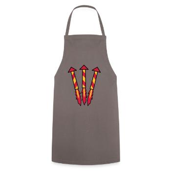 Firework Rockets - Cooking Apron - grey - Front - AI Model Male 185 dark (185cm)