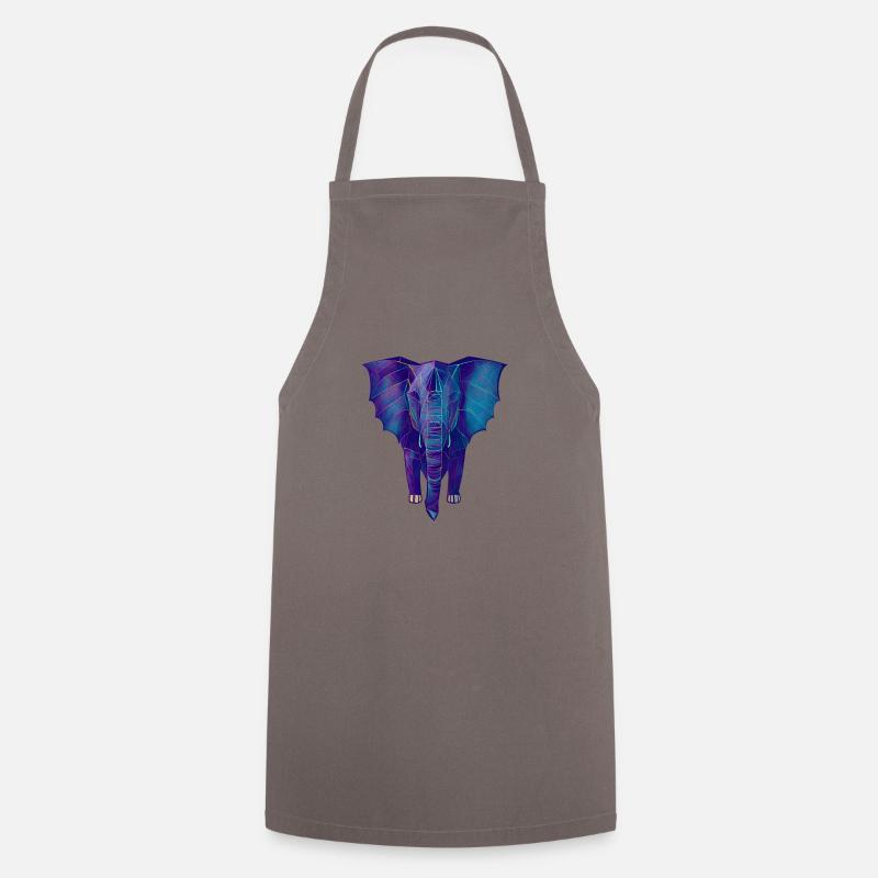 Geometric Blue Elephant - Cooking Apron - grey