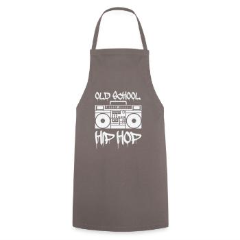 ghettoblaster old school - Kochschürze - Grau - Vorne - AI Model Male 185 dark (185cm)
