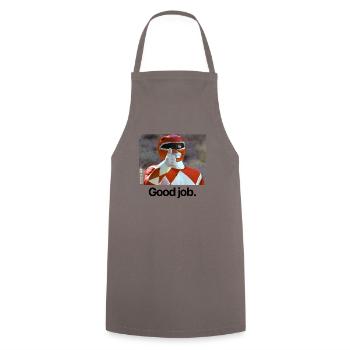 Power Rangers Red Ranger Good Job - Cooking Apron - grey - Front - AI Model Male 185 dark (185cm)