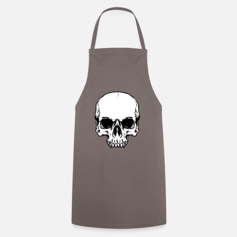 Half skull head - Cooking Apron - grey