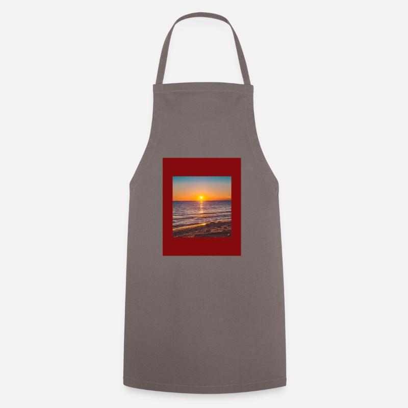 Plage de coucher du soleil - Tablier de cuisine - gris