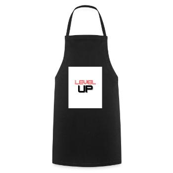 level up - Cooking Apron - black - Front - AI Model Male 185 dark (185cm)