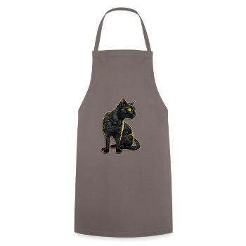 Schwarze Katze Bombay Cat Outfit für - Kochschürze - Grau - Vorne - AI Model Male 185 dark (185cm)