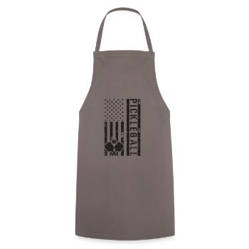 Pickleball Is My Therpy USA Flag Pickleballer - Cooking Apron - grey - Front - AI Model Male 185 dark (185cm)