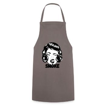 Femme fumant 3 - Tablier de cuisine - gris - Devant - AI Model Male 185 dark (185cm)