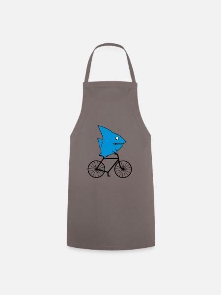 Hai fährt Fahrrad - Kochschürze - Grau