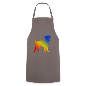 Corgi Hund Bunt - Kochschürze - Grau - Vorne - AI Model Male 185 dark (185cm)