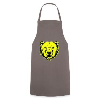 Polar Bear Head Portrait Animal Polar Bear Symbol - Cooking Apron - grey - Front - AI Model Male 185 dark (185cm)