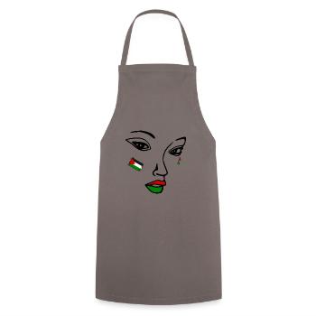 Free palestine women face - Cooking Apron - grey - Front - AI Model Male 185 dark (185cm)