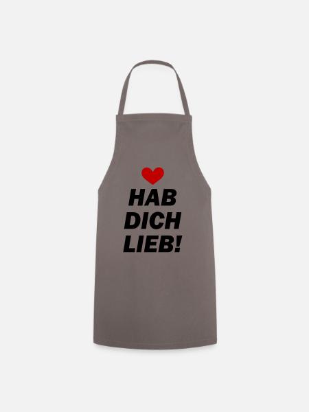 Hab Dich Lieb Liebe - Kochschürze - Grau