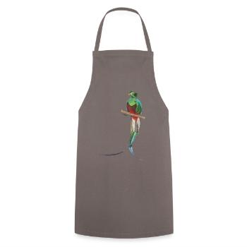 Quetzal Bird Bird of Paradise - Cooking Apron - grey - Front - AI Model Male 185 dark (185cm)
