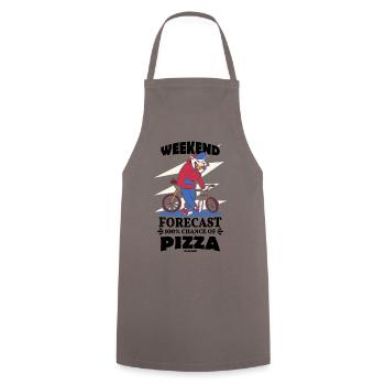 Weekend Forecast 100% Chance Of Pizza - Cooking Apron - grey - Front - AI Model Male 185 dark (185cm)