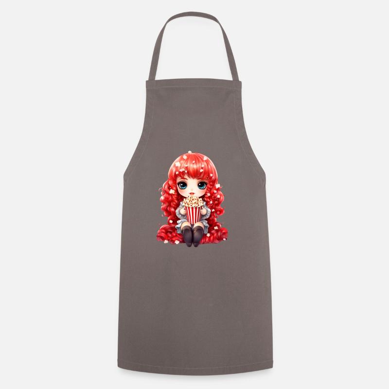 Dollie Popcorn - Cooking Apron - grey
