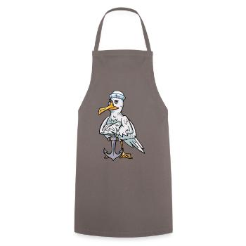 Sailor Seagull Anchor Sailor Ahoy Bird Maritime - Cooking Apron - grey - Front - AI Model Male 185 dark (185cm)