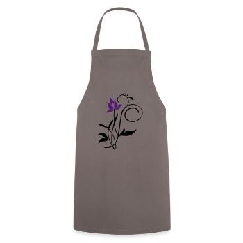 Orchidee / orchid (2c) - Cooking Apron - grey - Front - AI Model Male 185 dark (185cm)