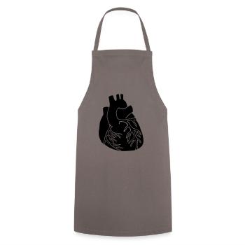 Cœur - Tablier de cuisine - gris - Devant - AI Model Male 185 dark (185cm)