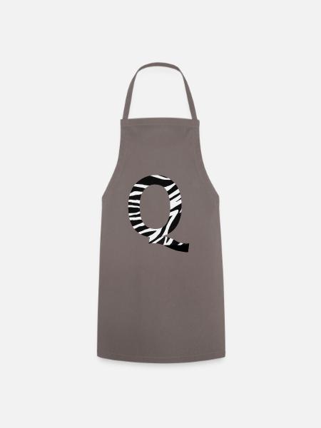 Buchstabe q zebra - Kochschürze - Grau