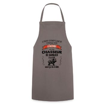 Chasseur de sanglier la légende - Tablier de cuisine - gris - Devant - AI Model Male 185 dark (185cm)