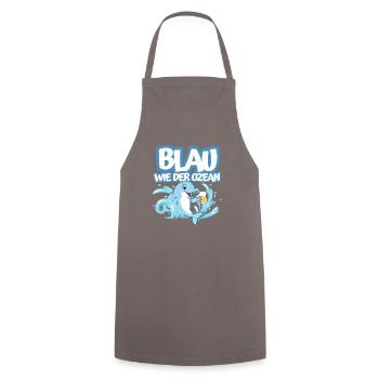 Blau wie der Ozean - Kochschürze - Grau - Vorne - AI Model Male 185 dark (185cm)