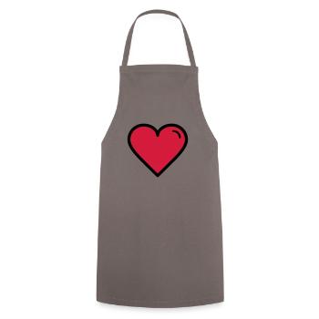 Valentine's Heart - Cooking Apron - grey - Front - AI Model Male 185 dark (185cm)