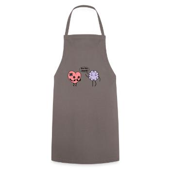 Apprendre le coeur - Tablier de cuisine - gris - Devant - AI Model Male 185 dark (185cm)