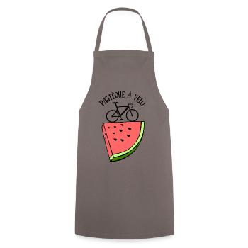 pastèque à vélo humour été vacances - Tablier de cuisine - gris - Devant - AI Model Male 185 dark (185cm)