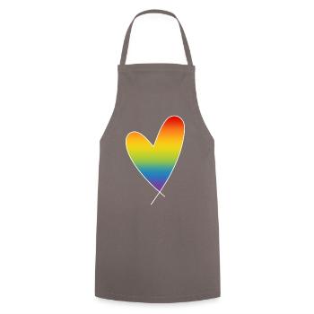 Coeur arc-en-ciel Couleurs arc-en-ciel CSD Pride Month - Tablier de cuisine - gris - Devant - AI Model Male 185 dark (185cm)