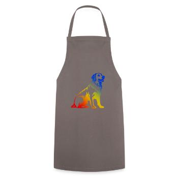 Golden Retriever Dog Colorful - Cooking Apron - grey - Front - AI Model Male 185 dark (185cm)