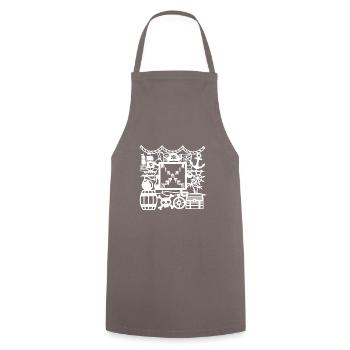 Les pirates restez calme - Tablier de cuisine - gris - Devant - AI Model Male 185 dark (185cm)