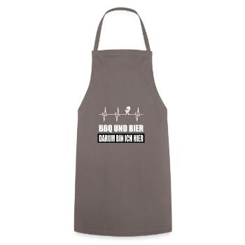 BBQ - Kochschürze - Grau - Vorne - AI Model Male 185 dark (185cm)