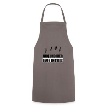 BBQ - Kochschürze - Grau - Vorne - AI Model Male 185 dark (185cm)