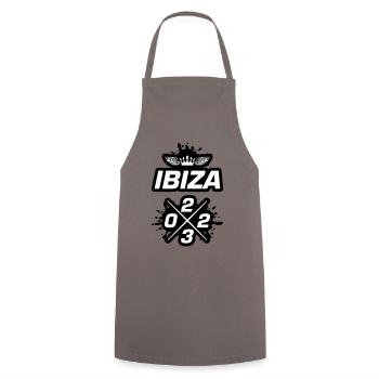 Ibiza 2023 - Kochschürze - Grau - Vorne - AI Model Male 185 dark (185cm)