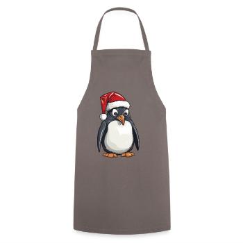 Pingouin Noël Animal Portrait Noël - Tablier de cuisine - gris - Devant - AI Model Male 185 dark (185cm)