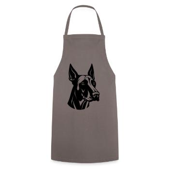 Doberman Dog Head - Cooking Apron - grey - Front - AI Model Male 185 dark (185cm)